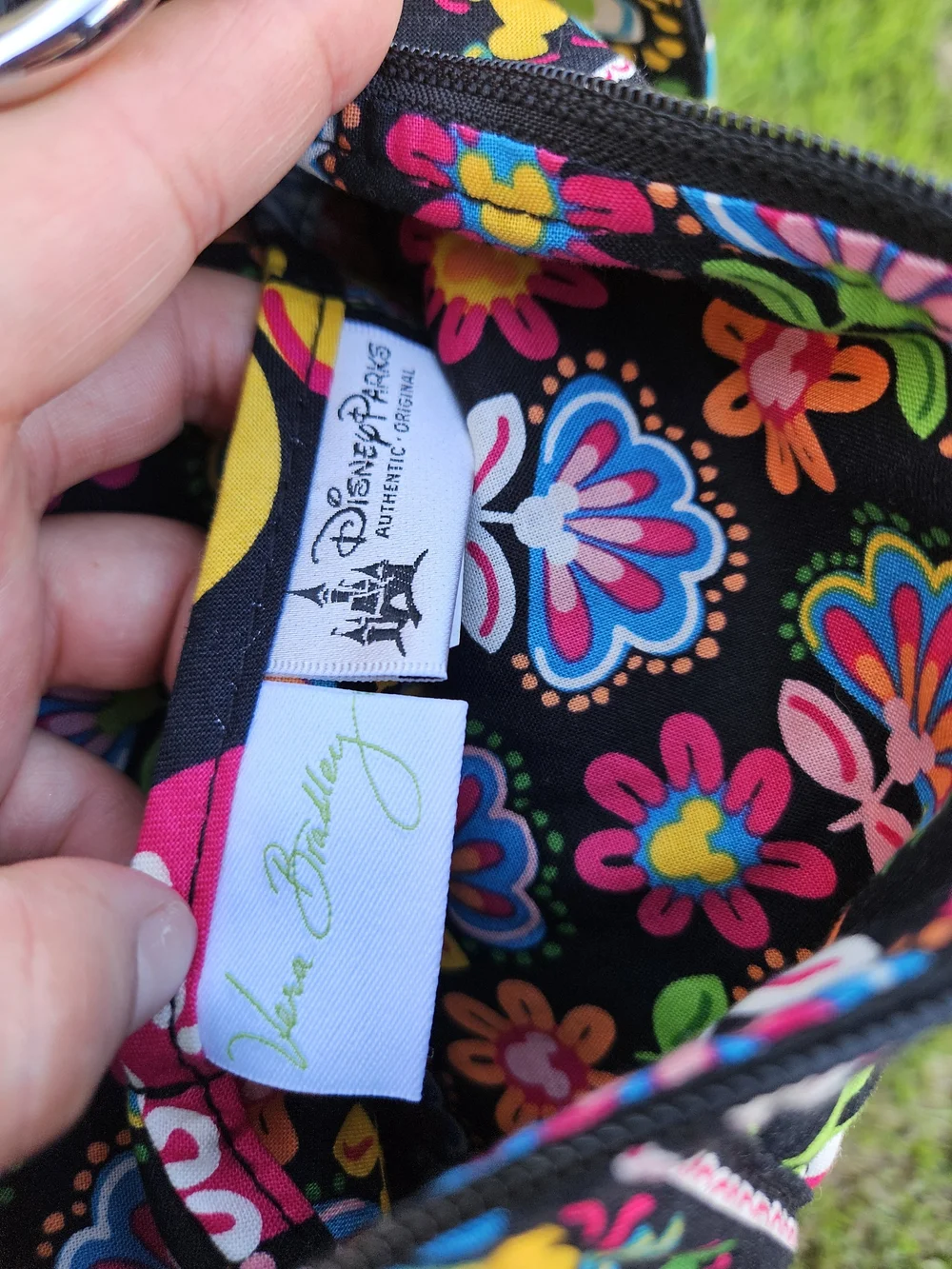 Vera Bradley Black Floral Minnie Quilted Crossbody Bag
